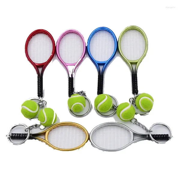 Anahtarlıklar 100 PCS Mini Tenis Raket Kolye Anahtarlık Keyasyon Anahtar Zincir Yüzük Bulucu Sevgilinin Günü Hediyeleri için Host Aksesuarları