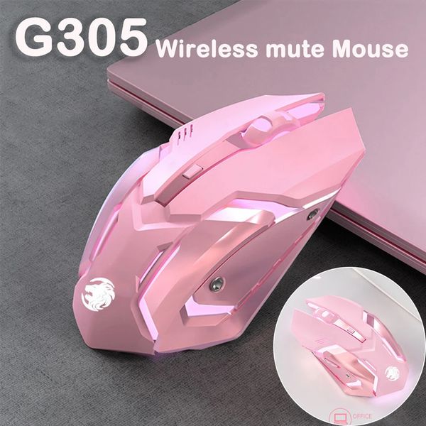 Mäuse Drahtlose Silent Mute Gaming Maus 1600 DPI Optische LED Hintergrundbeleuchtung USB Aufladbare Mäuse 6 Tasten Design Für PC Laptop 231020