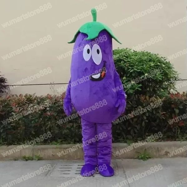 Alta qualidade roxo berinjela mascote traje carnaval unisex outfit adultos tamanho festa de aniversário de natal ao ar livre vestir-se adereços promocionais