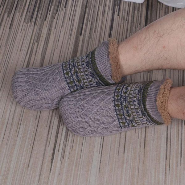 Erkek Çoraplar Erkek Ev Moda Terlik Zemin Örme Peluş Peluş Sıcak Halı Uyuyan Slip Anti-Slip Yenilik Komik