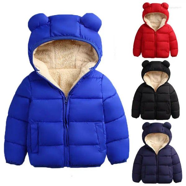 Daunenmantel 0-3Y Baby Mäntel Mädchen Jungen Herbst Winter Kleidung Säugling Einfarbig Lange Sleeve Zipper Mit Kapuze Jacke Kleinkind Oberbekleidung