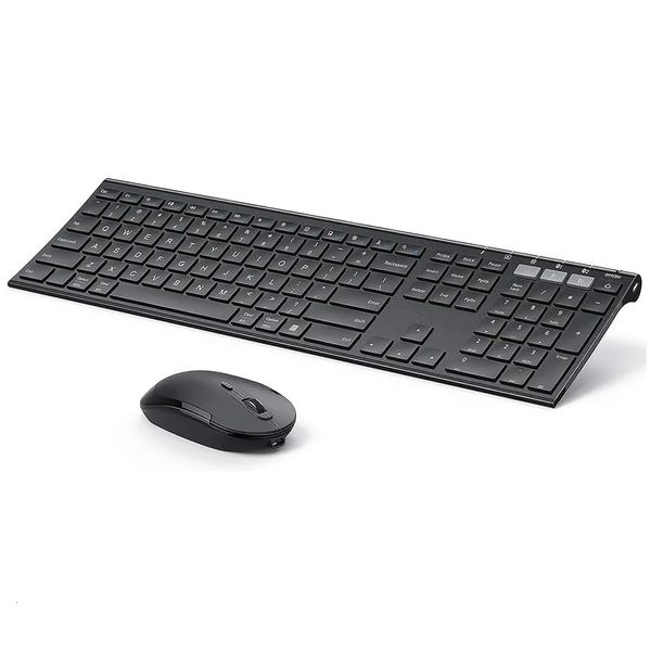 Tastatur-Maus-Kombinationen Bluetooth und Combo Multi Device Ultra Slim Wireless Wiederaufladbare Tastaturmäuse für Windows Mac OS iOS Android 231019