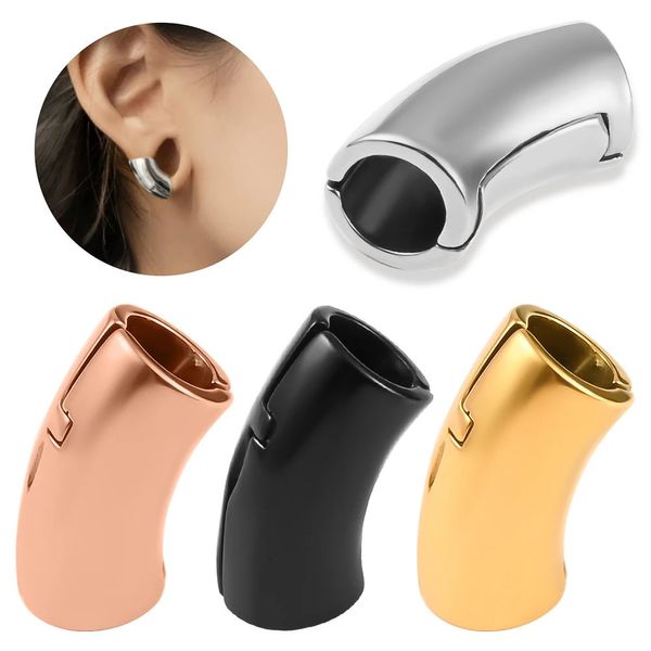 Stud Vanku 2 PCS Top Quality Ear Lobe Cuff Ear Gauge Plugs Ear Tunnels Maca Lobe Pesos para Mulheres Clipe em Cartilagem Corpo Jóias 231020