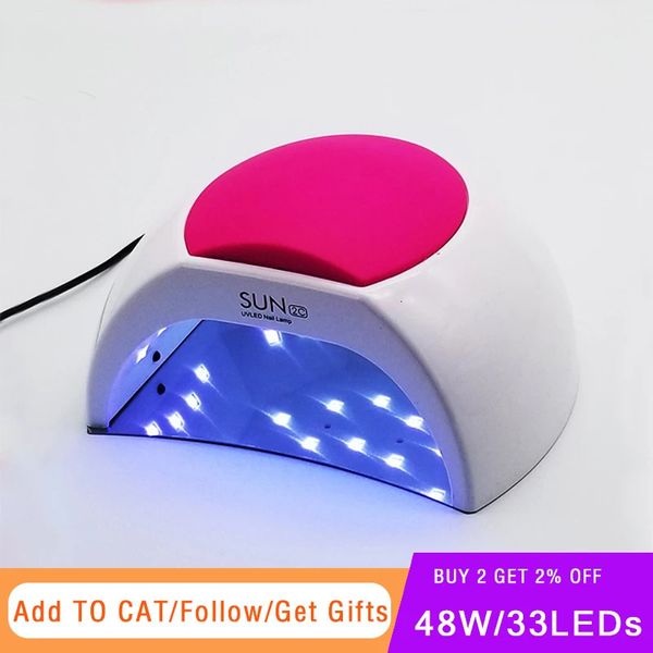 Secadores de unhas Marca 48W SUN 2C LED UV Máquina de secador de lâmpada de unhas para curar esmalte de gel lâmpada 10s / 30s / 60s Temporizador Auto Sensor Ferramentas de manicure 231020