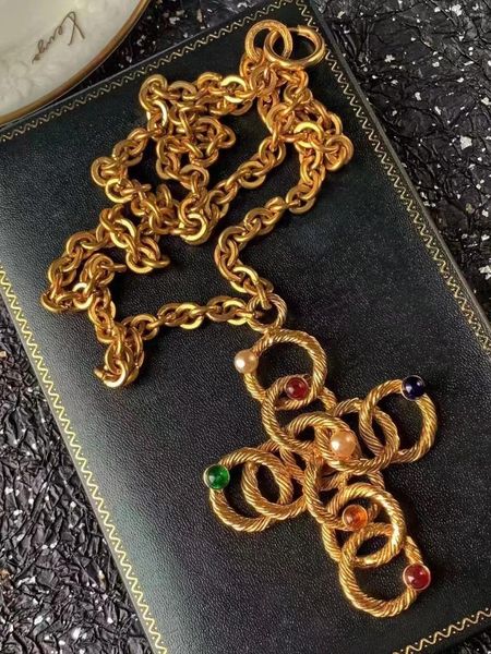 Цепочки Европейские и американские женские ретро электрические позолоченные модные ожерелья ювелирные изделия