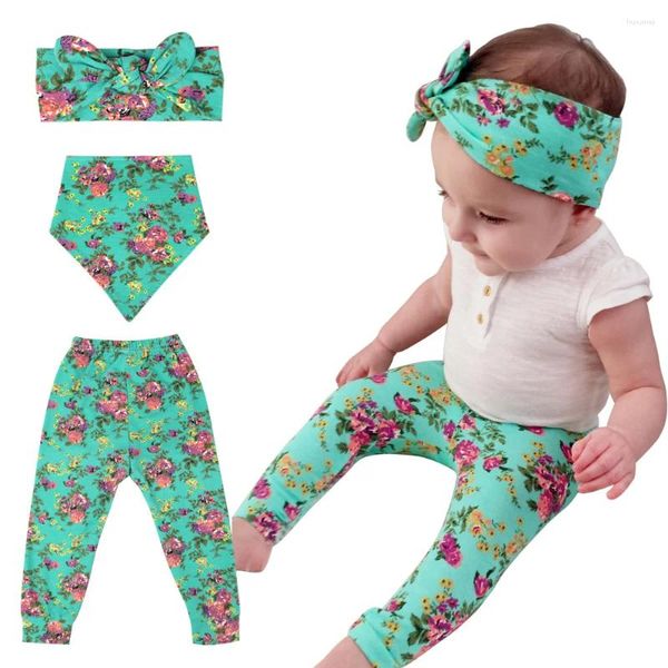 Haarschmuck 2023 Herbst Frühling Mädchen Blumenhose Ohr Stirnband Lätzchen Set 3tlg Kinder