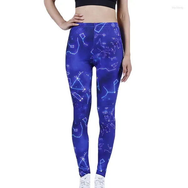 Frauen Leggings CHSDCSI Stretch Sexy Gym Sport Casual Blue Star Hohe Taille Druck Leggins Fitness Hosen Großhandel