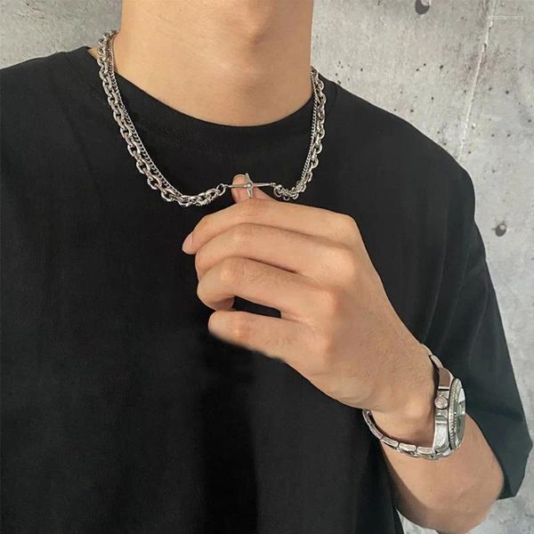 Цепи ожерелье модные украшения крест свитер цепь титановая сталь корейский стиль мужской браслет ключицы