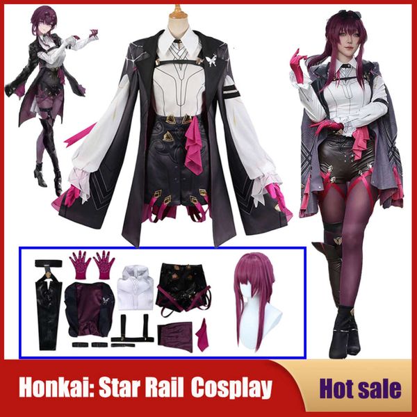 Cosplay Spiel Honkai: Star Rail Cosplay Kostüm Kafka Rollenspiel Kleidung Perücke Komplettes Set Kampfuniform Halloween Karneval Party Frauen Anzüge