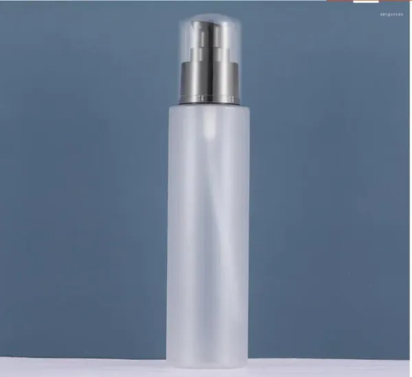 Garrafas de armazenamento 100ml garrafa pet plástica fosca preta bomba de pressão loção/emulsão/fundação/soro líquido/embalagem cosmética para cuidados com a pele