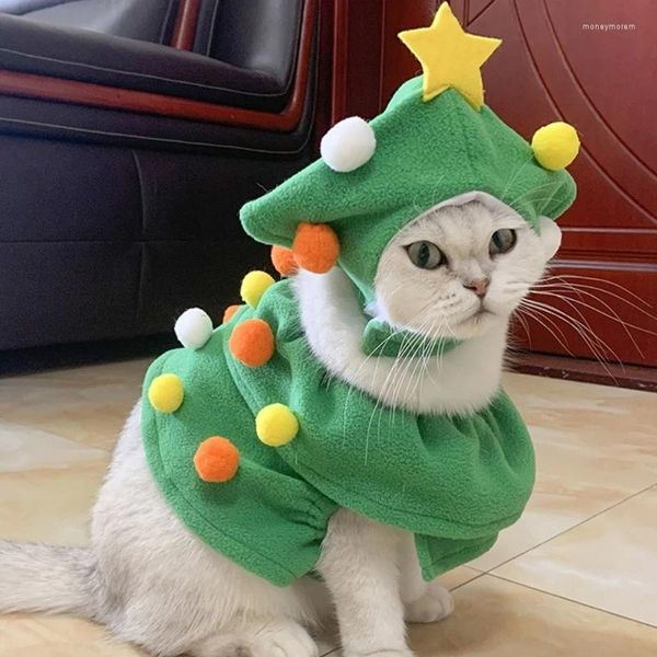 Trajes de gato Natal traje de animal de estimação para cães árvore festival vestir-se adereços cosplay filhote de cachorro engraçado gota de pano