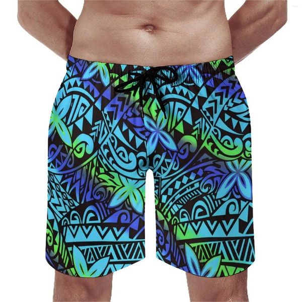 Costumi da bagno da uomo Pantaloncini estivi Hawaiian Beach Vacation Surf Festa in piscina stampata in stile etnico tribale polinesiano personalizzato