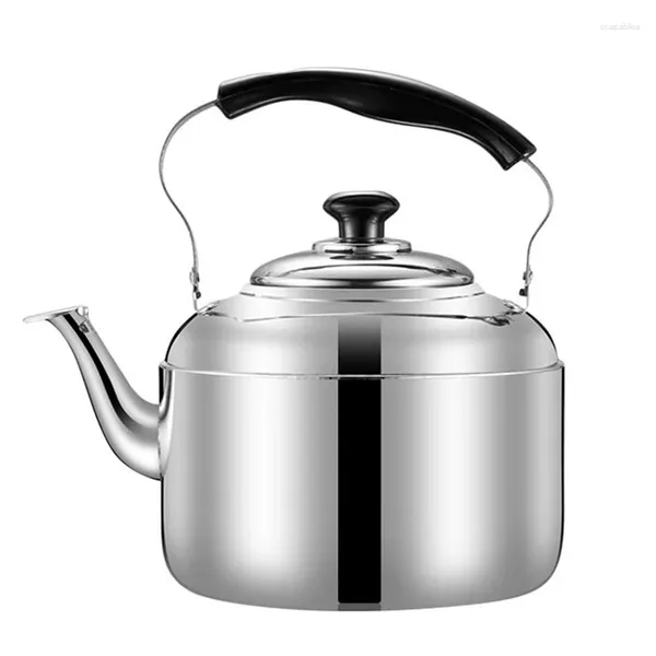 Garrafas de água aço inoxidável chaleira assobiando café cozinha de cozinha fogão para acampamento em casa piquenique 4l 5l 6l 6,5l