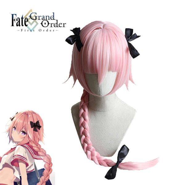 cosplay eraspooky anime kaderi büyük sipariş astolfo sanjo memu nemurin cosplay peruk pembe kadınlar uzun örgüler örgüler saç sentetikcosplay