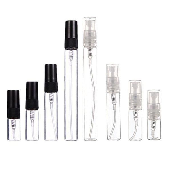 2ml 3ml 5ml 10ml plástico névoa spray embalagem frasco pequeno perfume atomizador frascos de amostra recarregáveis para óleos essenciais viagem portátil sjlt
