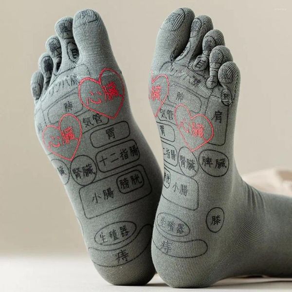 Herrensocken, lässig, Gesundheitswesen, Illustration, Akupunkturpunkte, Baumwolle, einfarbig, fünf Zehen, Akupunkturpunkt, mittlere Röhre, Männer