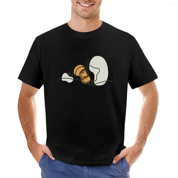 Polos masculinos desenho de uma linha - camiseta de ovo cozido roupas fofas kawaii camisetas engraçadas para homens