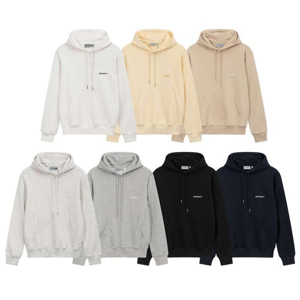 2023 Yeni Erkek ve Kadın Kazak Hoodies Moda Tasarımcı Markası Cahart Carthart Japon Kahat Klasik Mektup Nakış Gençlik Kat T8CV