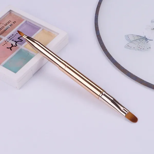 Pennelli per trucco Pennello Cangzhou Pennello in metallo portatile a doppia testa Precisione sdraiato Baco da seta Eyeliner Correttore per labbra Ma