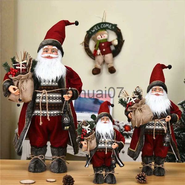 Decorações de Natal Decoração de boneca de Papai Noel em pé Estátua de Papai Noel Boneca Decoração de Natal para casa Presentes infantis Navidad Decoração de casa x1020