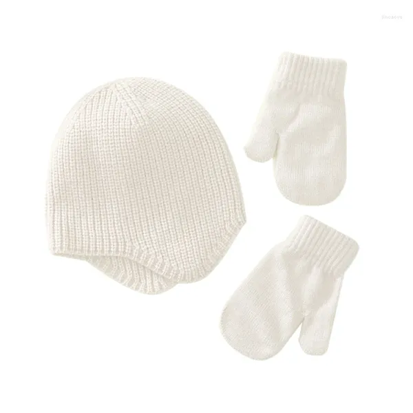 Haarschmuck für geborene Babys, Kleinkinder, Wintermütze, Fäustlinge, warme Strickhandschuhe