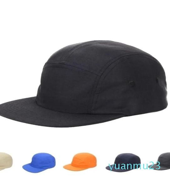 Boné de painel unissex, cores sólidas, aba plana, nylon, secagem rápida, gorros de beisebol, feminino, ao ar livre, à prova d'água, chapéu hip hop