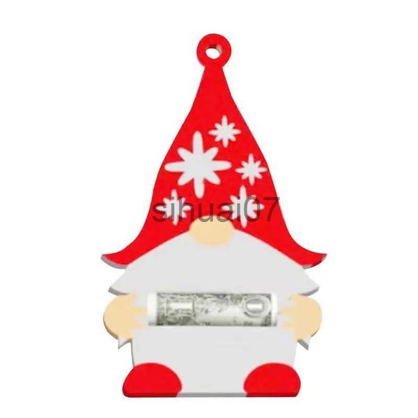 Noel Süslemeleri Para Tutucu Noel Ağacı Süsü Dayanıklı Ahşap Noel Para Tutucuları Nakit Blessings için Yazılabilir X1020