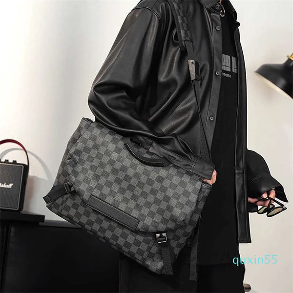 Trendige Herrenmode Umhängetasche Lattice Light Business Jugend Cross Bag Computer Fahrradtasche Rückenrucksack