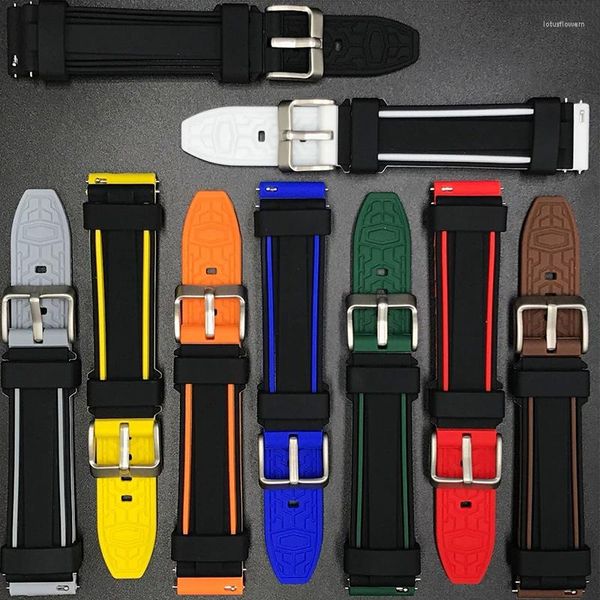 Cinturini per orologi Cinturino in silicone premium a 9 colori Cinturino in caucciù a sgancio rapido 20mm 22mm 24mm Bracciali per cinturini di ricambio