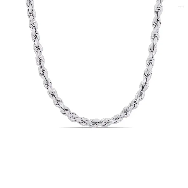 Correntes de prata esterlina 5mm colar de corrente de corda torcida masculina