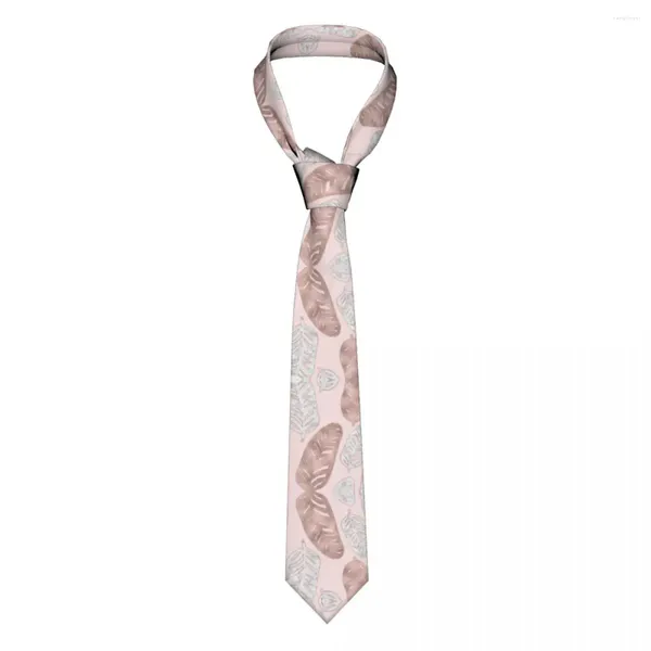 Arco laços rosa ouro e mármore pena gravata unisex poliéster 8 cm ágata cobre nórdico pescoço para homens casual ampla gravatas escritório