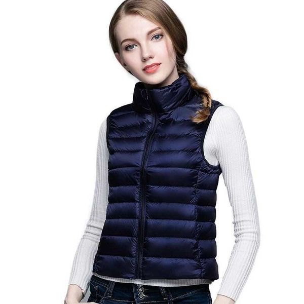 Winterfrauen solide Weste ärmellose Jacke Classic Feather Casual Weste Westen plus Größe S-XXXLshiny 5Z5X0