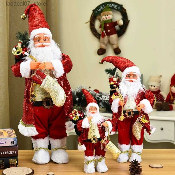 Decorazioni natalizie 60 cm grande bambola di Babbo Natale Natale decorativo desktop Babbo Natale Figura Santa Figurine Ornamento 2023 Decorazioni natalizie per la casa Natale YQ231020