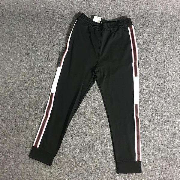 Calça jogger masculina com cordão, esportes de alta moda, cores pretas, listra lateral, esporte casual jop226b