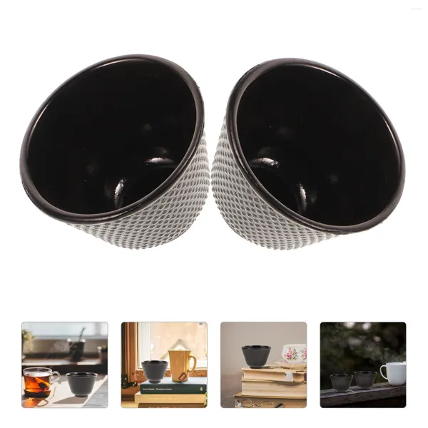 Tavalar 2 PCS Seramik Kahve Bardak Dökme Demir Çay Fincanı Teware Japon Tarzı Yaratıcı Retro