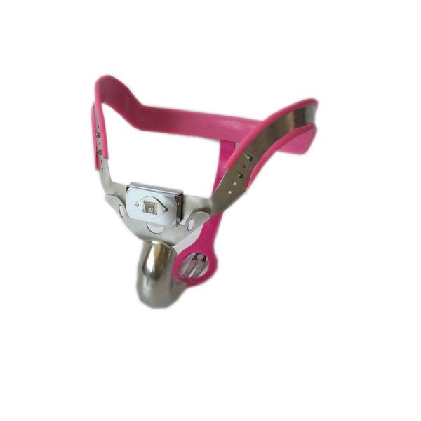 Modello maschile-Y Plus Cintura di castità regolabile in acciaio inossidabile Dispositivo completamente chiuso Gabbia per cazzi con avvolgimento con foro per urinare BDSM Enforcer Giocattolo del sesso