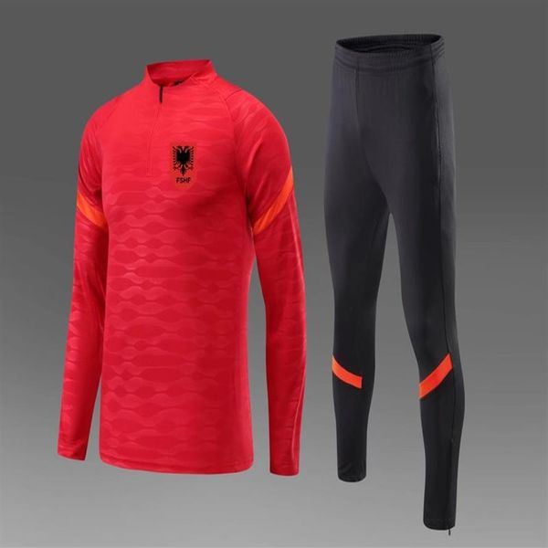 Tute da calcio da uomo dell'Albania tuta da allenamento per corsa all'aperto Autunno e Inverno Kit da calcio per bambini per la casa Logo personalizzato258f