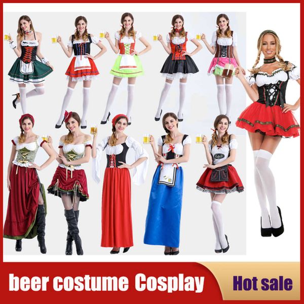 Cosplay Donne di Età Oktoberfest Dirndl Costume Bavaria Beer Party Carnevale Cameriere Vestito Wench Maid Lolita Gonna Cosplay Fantasia Outfit