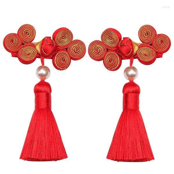 Accessori per capelli Mollette per bambini Anno natalizio festivo Abito con fibbia laterale con nodo cinese
