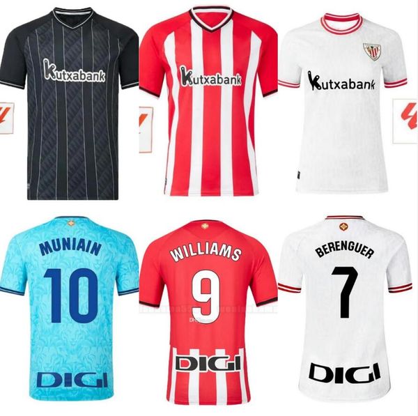 2023 2024 Bilbao Club Soccer Jerseys Homens Atlético ADURIZ GURUZETA WILLIAMS MUNIAIN PAREDES BERENGUER ANDER HERRERA UNAI SIMON camisa de futebol top