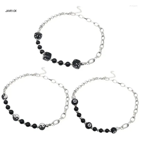 Pingente colares número 8 oito preto bolas de bilhar colar yin-yang gargantilha snooker punk streetwear adolescente jóias presente