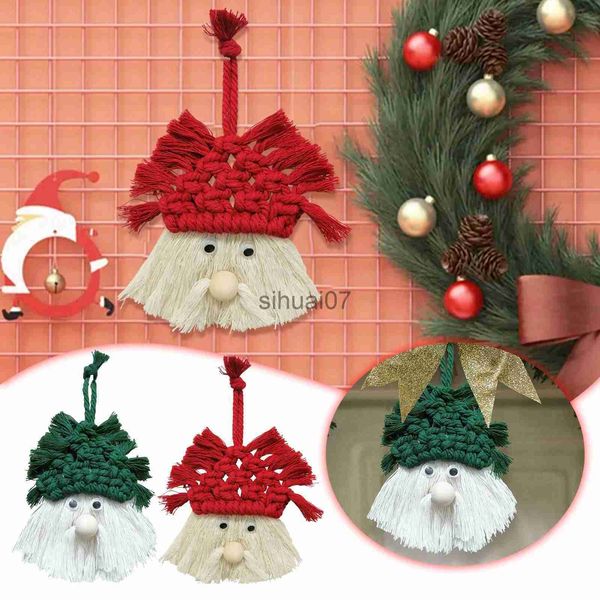 Decorazioni natalizie Buon Natale Simpatico ciondolo con Babbo Natale lavorato a maglia Ornamento per l'albero di Natale Decorazione natalizia per la casa Navidad Noel 2024 Regali di Capodanno x1020