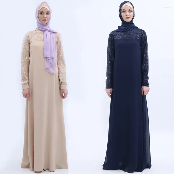 Roupas étnicas Mulher Turca Abayas Kaftan Médio Oriente Dubai Lantejoula Costura Maxi Vestidos para Mulheres Marroquino Caftan Noite 2023 Casamento