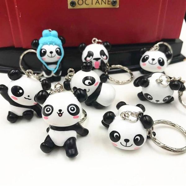 Cute Cartoon Lovely Panda Portachiavi Portachiavi Auto Portachiavi Borsa Ciondolo Telefono Mix 24 pz Lotto Intero Alta Qualità3265