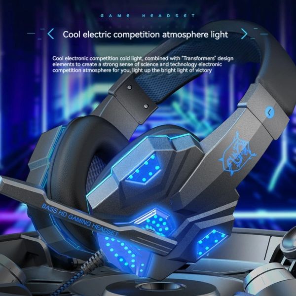 Item de venda quente Sy830 Fones de ouvido com microfone com fio Telefones de computador Fones de ouvido Jogos Esports Atmosfera fria Fones de ouvido com luz