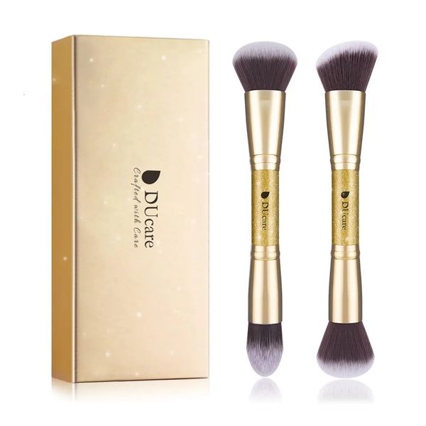 Ferramentas de maquiagem DUcare 2 unidades pincéis de maquiagem Duo End Face Brush para base, pó, buffer e contorno, sombra, cosméticos sintéticos, ferramentas de maquiagem 231020