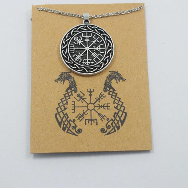 Correntes Colar Amuleto Viking Vegvisir - Pingente Símbolo do Círculo Nórdico