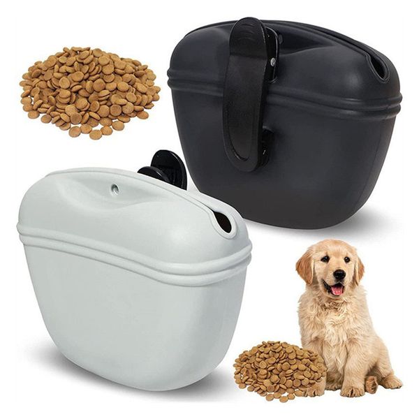 Bolsa de silicone para tratamento de cães, bolsa pequena para treinamento de animais de estimação, bolsa portátil para tratamento de cães com fecho magnético e clipe de cintura
