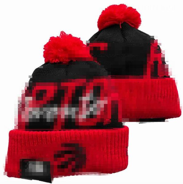 Berretti da uomo Cappelli da basket Raptors Beanie Tutte le 2 squadre Lavorato a maglia con risvolto Pom Toronto Berretti a righe Sideline Lana calda USA College Sport Cappelli in maglia per donna