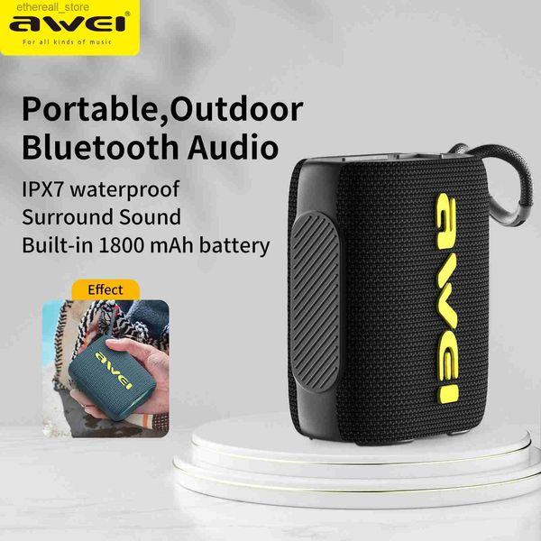 Handy-Lautsprecher Awei Y382 Tragbarer kabelloser Bluetooth-Lautsprecher TWS-Lautsprecher Außenlautsprecher Hifi Bass Surround Musikwiedergabe Soundbox Q231021